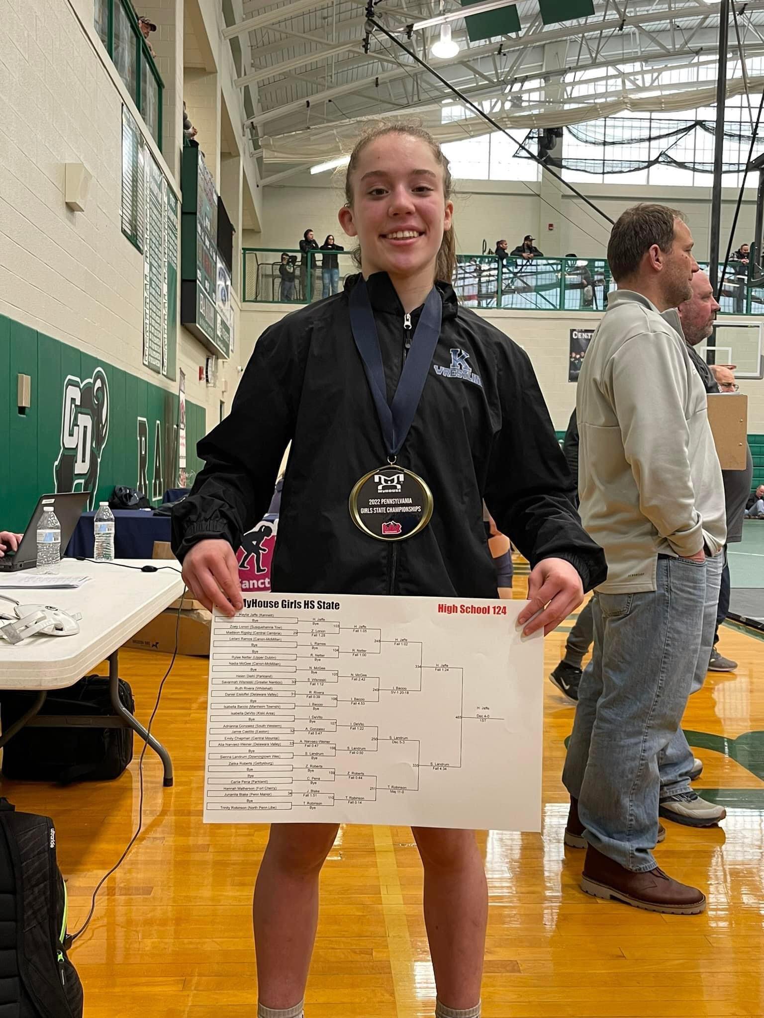 Kennett’s Jaffe, West’s Landrum finish 1-2 at girls’ state wrestling ...